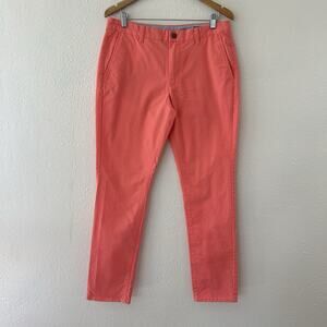 Bonobos 33x34 Tailored Fit Chino Pants Men's Salmon Pink Preppy